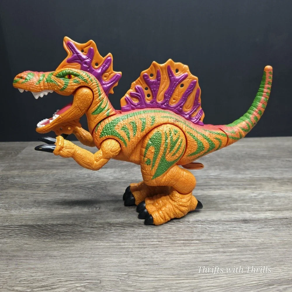 Mattel Imaginext Dinosaur- Ripper‎ Spinosaurus - Orange Green Chomping - Tested!